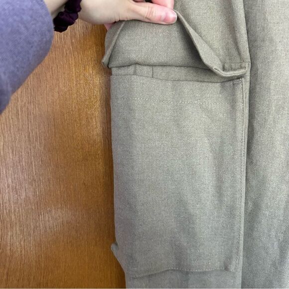 Abercrombie & Fitch Brushed Suiting Tailored Cargo Wide Leg Pants Size 28 6 - Picture 3 of 11